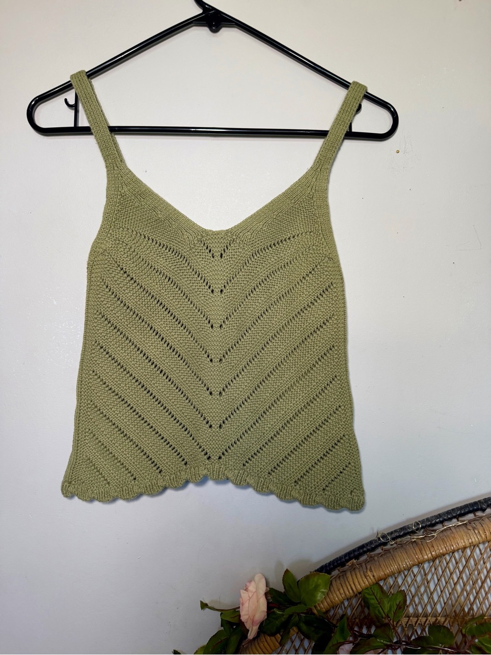 Streetwear Society Olive Chevron Knit Tank